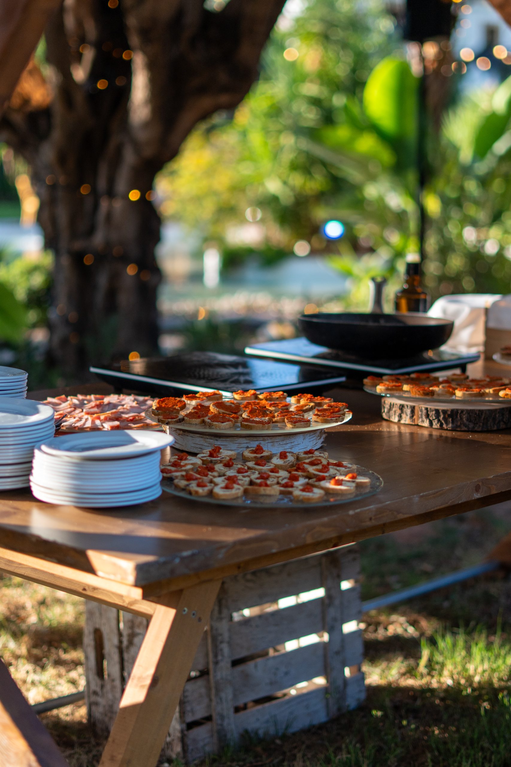 Estaciones gastronómicas en la boda